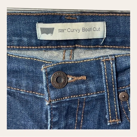 Women’s LEVI’S 529 CURVY BOOTCUT DENIM JEANS‎ SIZE 4M MEDIUM/DARK WASH IN COLOR - Picture 5 of 10